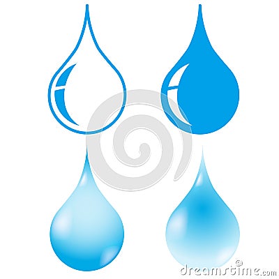 Drop icon 4 set Vector Illustration